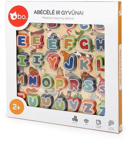 bo. Dėlionė „Abėcėlė ir gyvūnai“, lietuvių k.