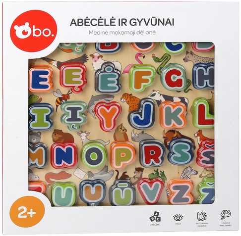 bo. Dėlionė „Abėcėlė ir gyvūnai“, lietuvių k.