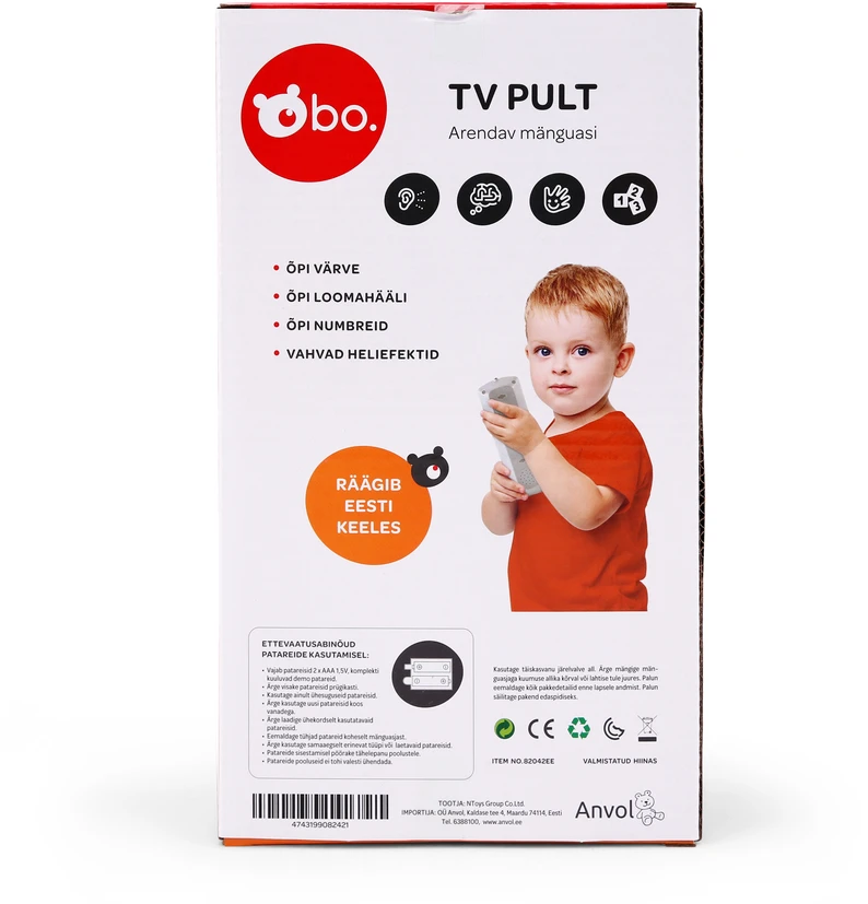 bo. Lavinamasis TV pultas, estų k.