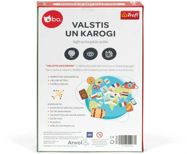 BO Izglītojošā galda spēle "Valstis un karogi" (Latviešu val.)