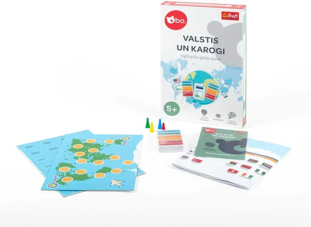BO Izglītojošā galda spēle "Valstis un karogi" (Latviešu val.)