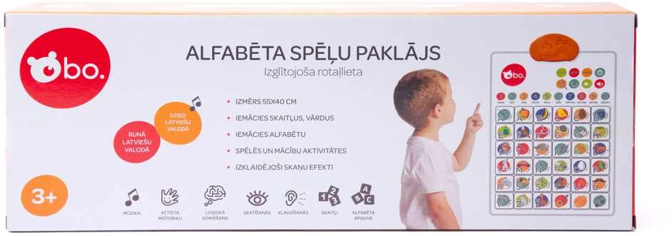 bo. Edukacinis žaislas - Abėcėlės žaidimų kilimėlis, latvių k.,