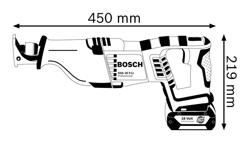 Bosch Akumuliatorinis universalus pjūklas GSA 18 V-LI, SOLO