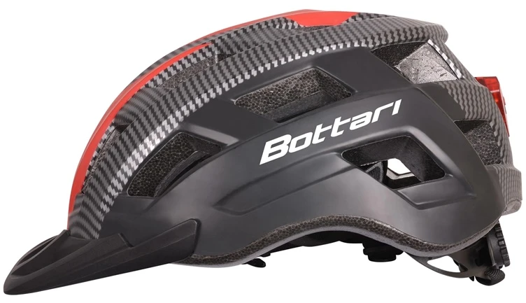 Dviratininkų šalmas Bottari 94004RB, juodas/raudonas, L/XL