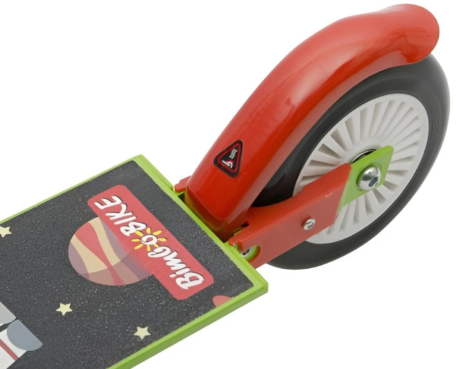 Bimbo Bike Vaikiškas paspirtukas 12" su reguliuojamu T-BAR "COSMOS", žalias raudonas