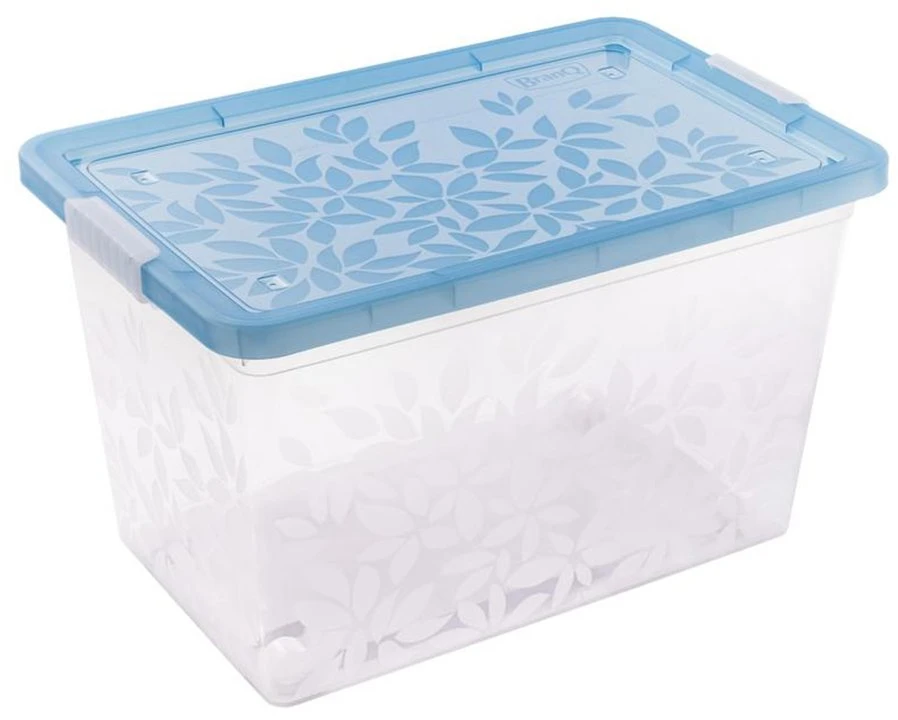 BRANQ 55L plastikinė dėžė su ratukais Jasmine (skaidri)