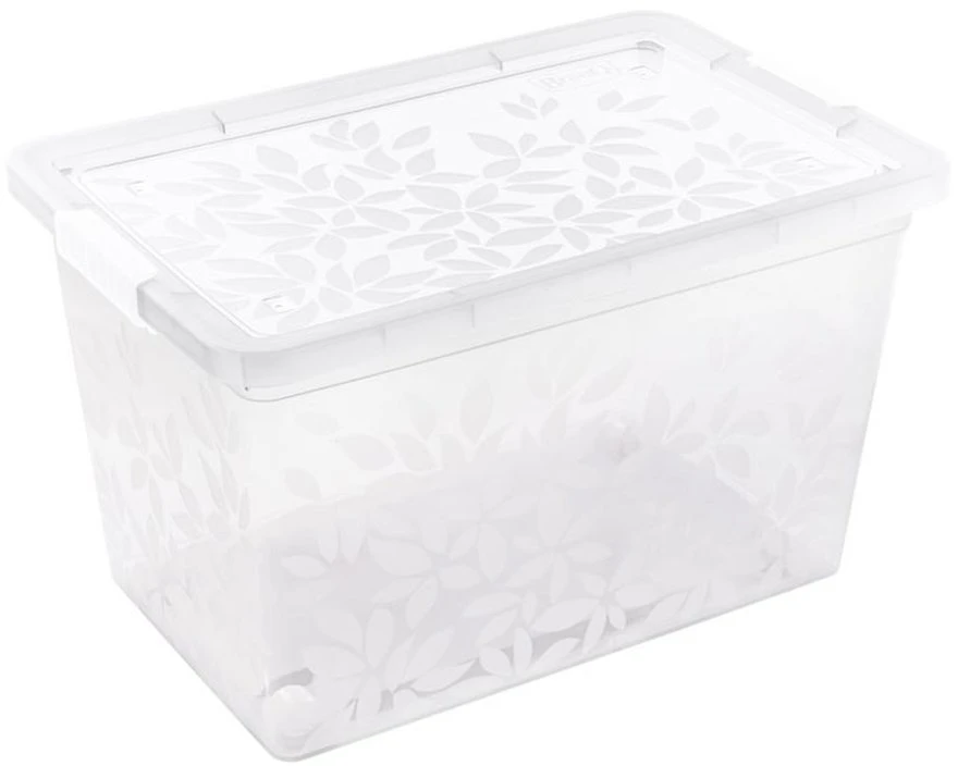 BRANQ 55L plastikinė dėžė su ratukais Jasmine (skaidri)