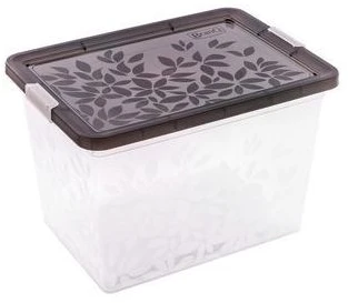 BRANQ 33L plastikinė dėžė su dangčiu JASMINE, skaidri