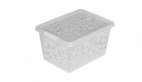 BRANQ 33L plastikinė dėžė su dangčiu JASMINE, skaidri