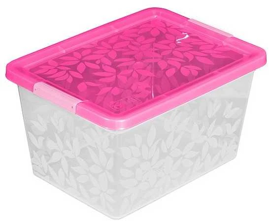 BRANQ 22L plastikinė dėžė su dangčiu JASMINE, mėlyna