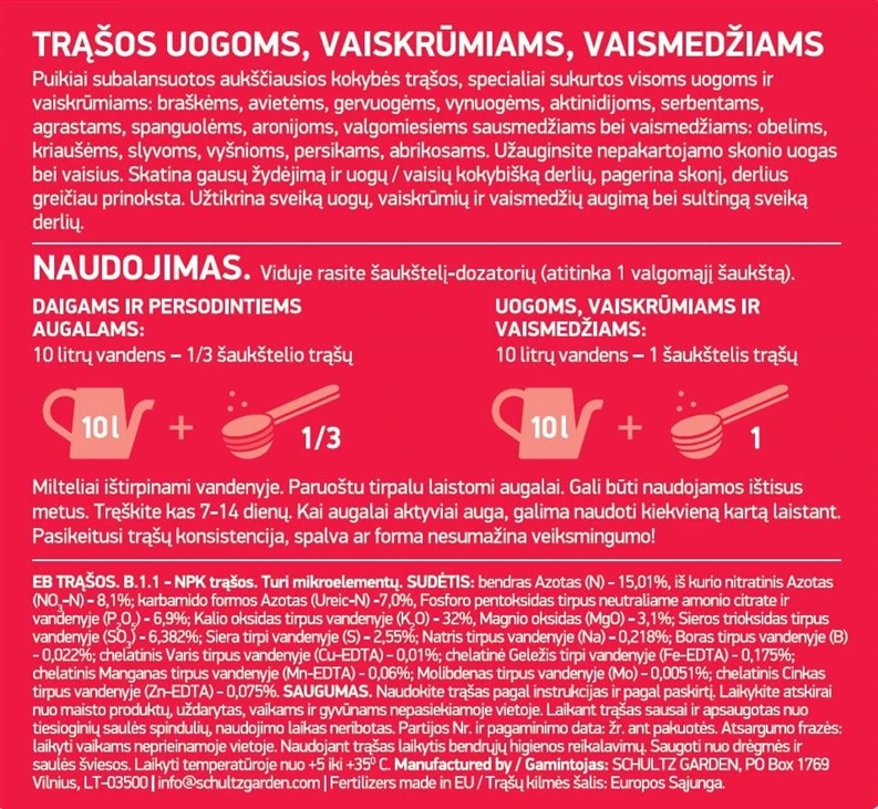 Braškių ir uogų trąšos SCHULTZ, 900g