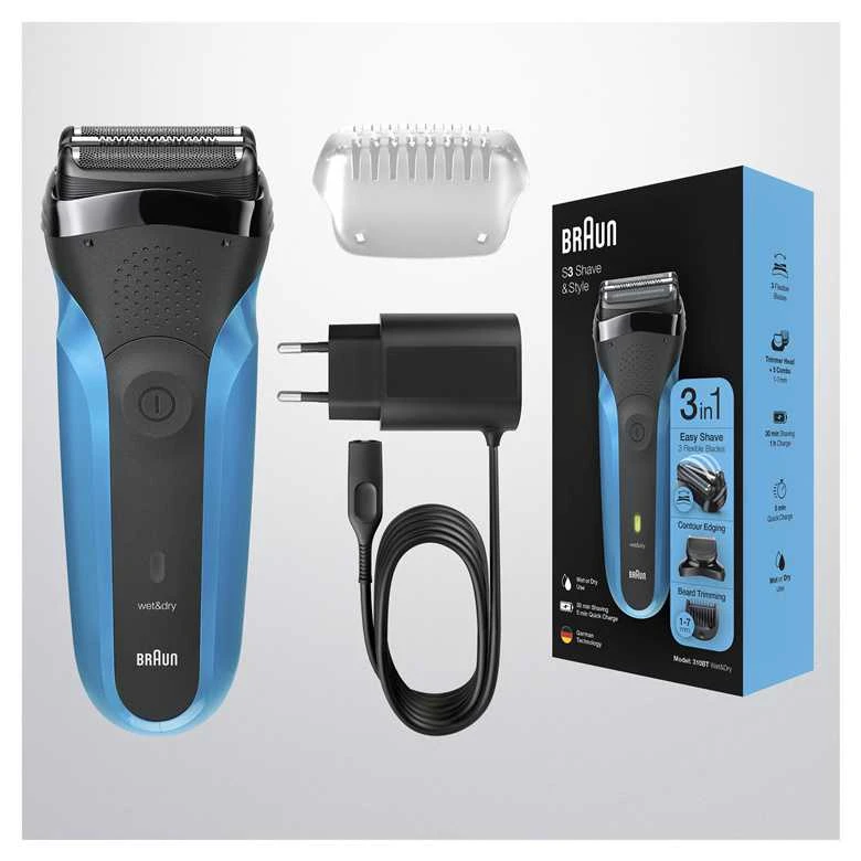 Barzdaskutė Braun 310BT WD, ni-mh, mėlyna sp./juoda sp.