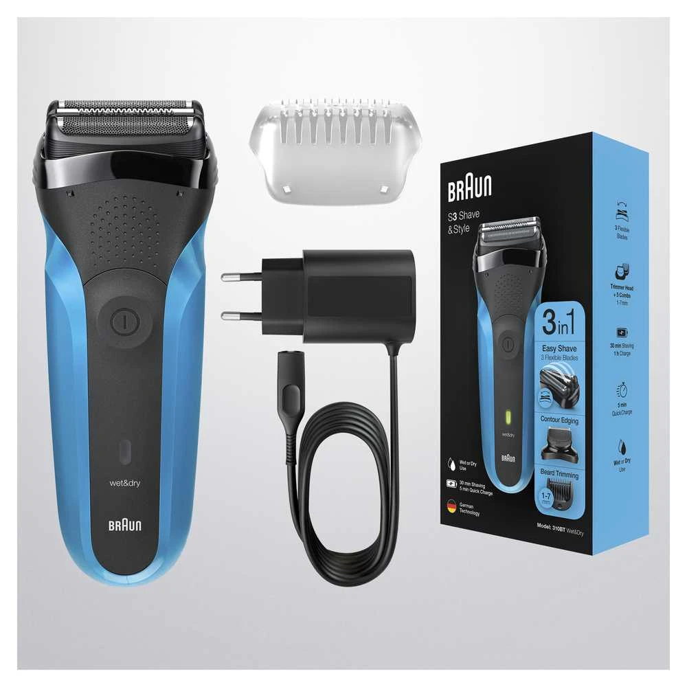 Barzdaskutė Braun 310BT WD, ni-mh, mėlyna sp./juoda sp.