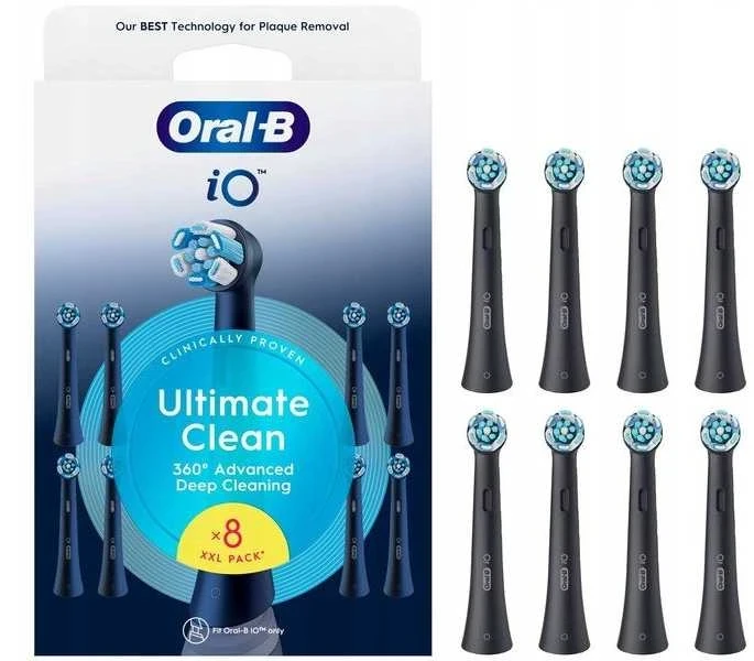 Braun CBF 8 Oral-B UltimateClean Juodas Dantų Šepetėlio Galvutės, 8 Vnt.
