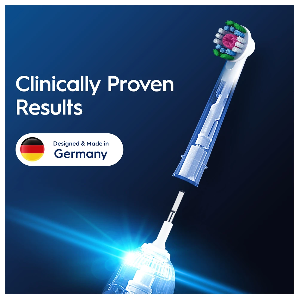 Braun Oral-B EB18-4 3D Baltas Pro Dantų Šepetėlio Galvutės, 4 Vnt.