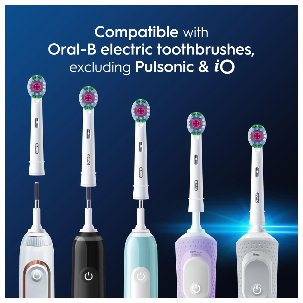 Braun Oral-B EB18-4 3D Baltas Pro Dantų Šepetėlio Galvutės, 4 Vnt.