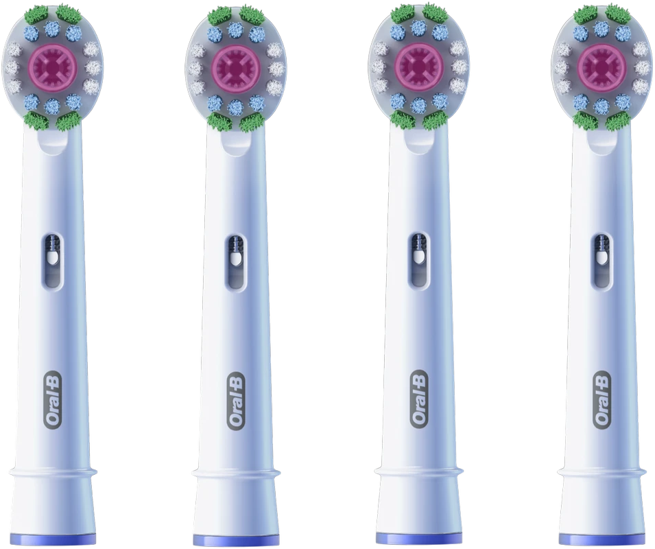Braun Oral-B EB18-4 3D Baltas Pro Dantų Šepetėlio Galvutės, 4 Vnt.