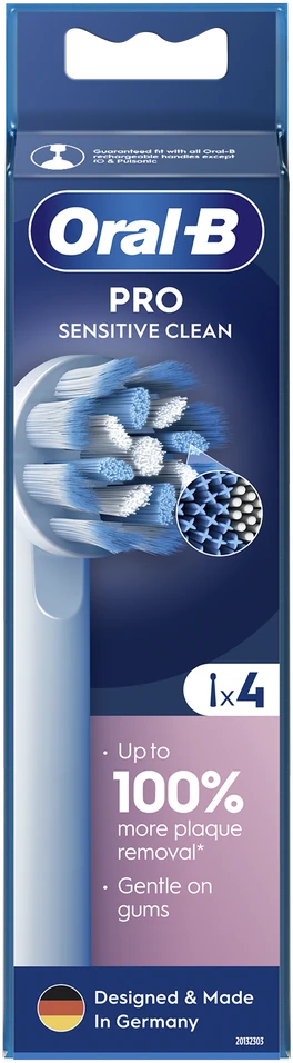 Braun Oral-B EB60-4 Jautrus Clean Pro Dantų Šepetėlio Galvutės, 4 Vnt.