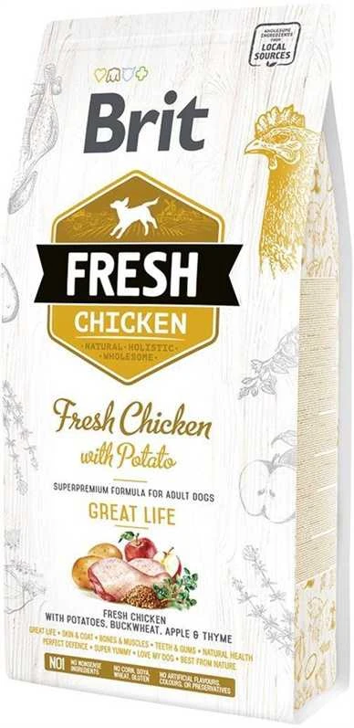 Brit Fresh Dog su vištiena ir bulvėmis Adult 12kg