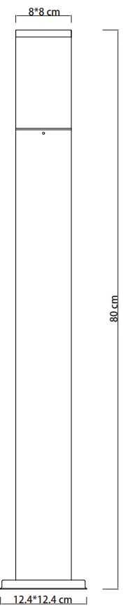 Domoletti POST LIGHT CORTE DH3430-800 E27 80CM