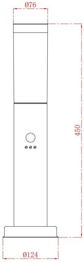Domoletti POST LIGHT DH3 DH7022-450 E27 SENSOR BL