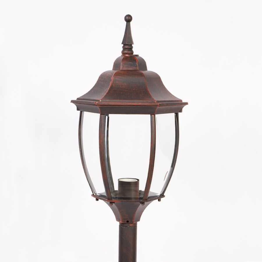 Pastatomas lauko šviestuvas Domoletti El-560PE2, 100W, E27, IP44, sendinta juoda su raudonu atspalviu, 21 cm x 100 cm