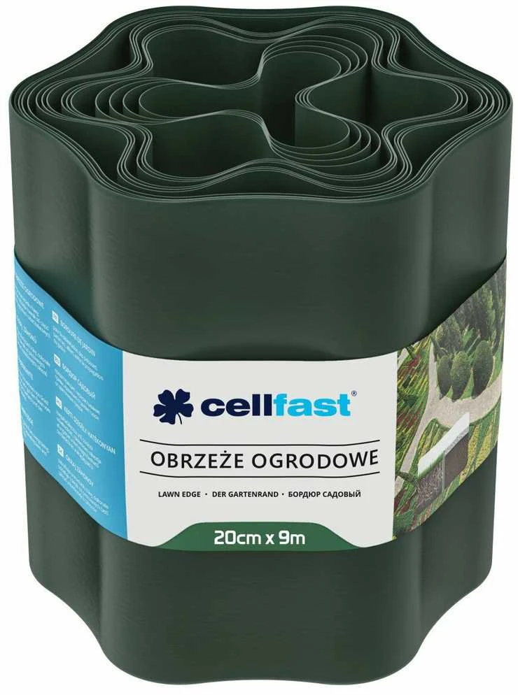 CELLFAST OBRZEŻA TRAWNIKA 20cm x 9m CIEMNA ZIELEŃ
