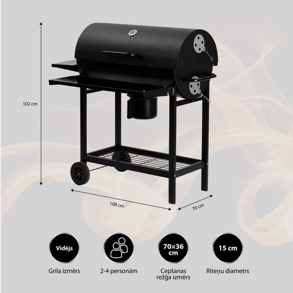 MWB BARREL GRILL 108X70CM KY1813
