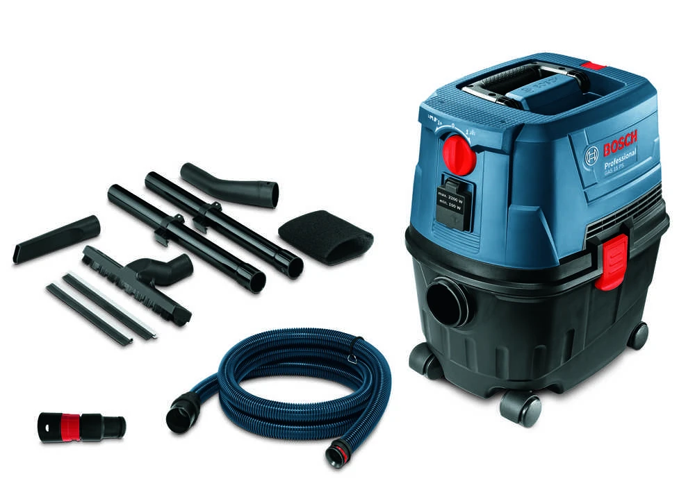 Bosch dulkių siurblys GAS 15 PS 15L su maitinimo lizdu įrankiui