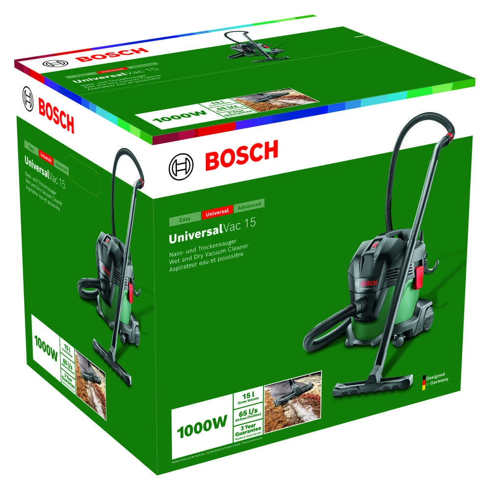 Bosch UniversalVac 15 šlapio ir sauso tipo dulkių siurblys su pūtimo funkcija