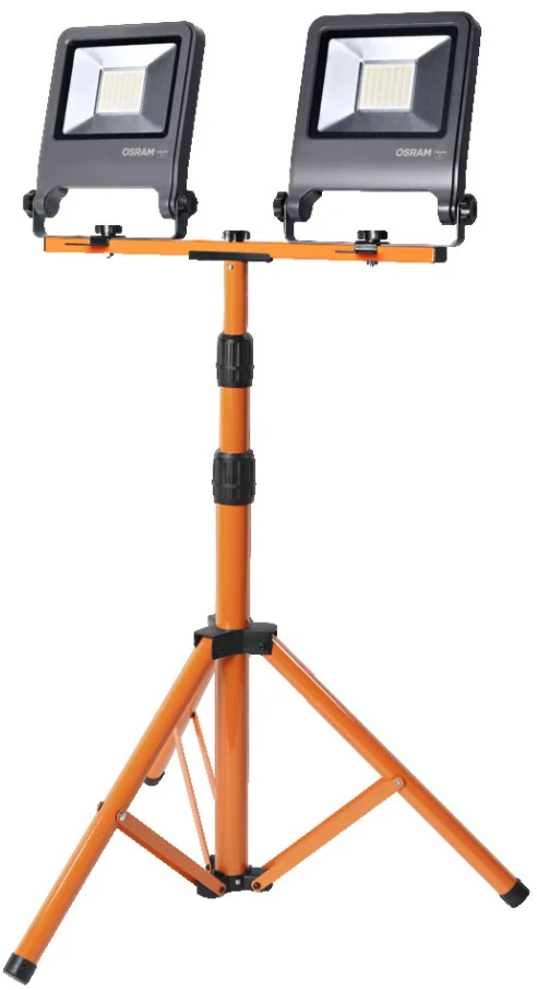 Statybinis prožektorius su stovu, pastatomas Osram, 100 W, 10000 lm, 4000 °K, IP65, pilka sp.