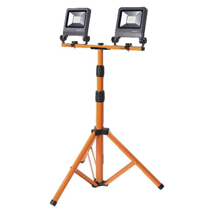 Statybinis prožektorius su stovu, pastatomas Osram, 60 W, 6000 lm, 4000 °K, IP65, pilka sp.