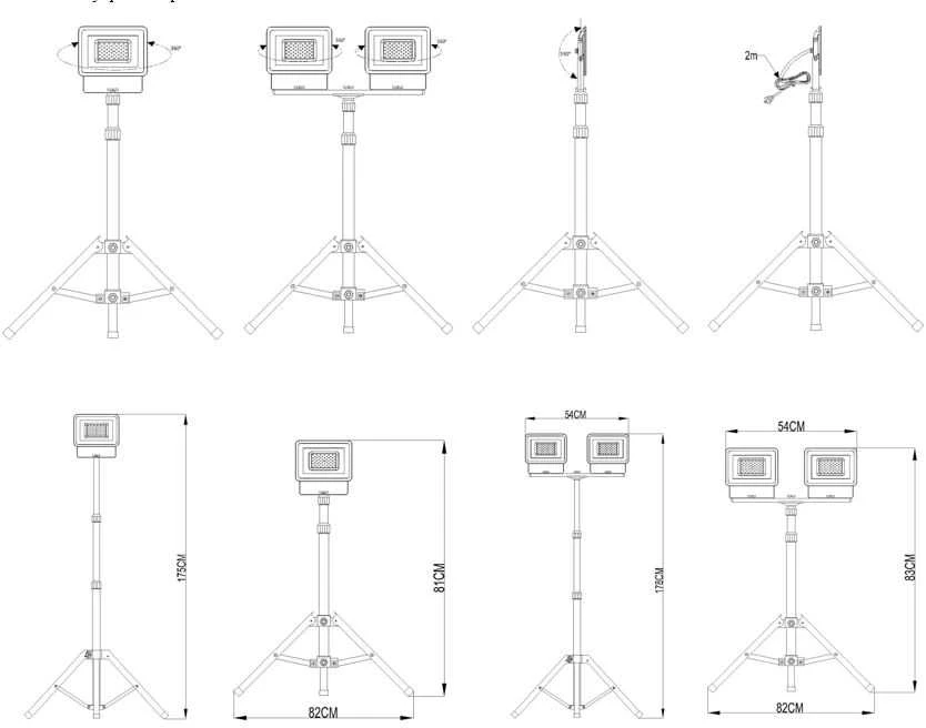 Okko Toršeras Stabilus TRIPOD E023EI 1X50W 4250LM