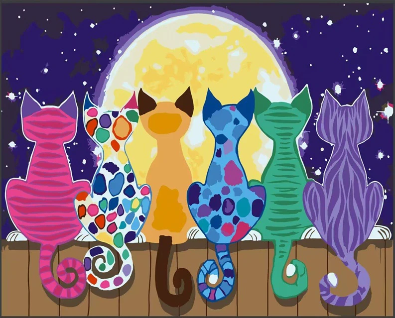 Centrum Rinkinys tapybai ant drobės pagal skaičius CATS, 400x500mm