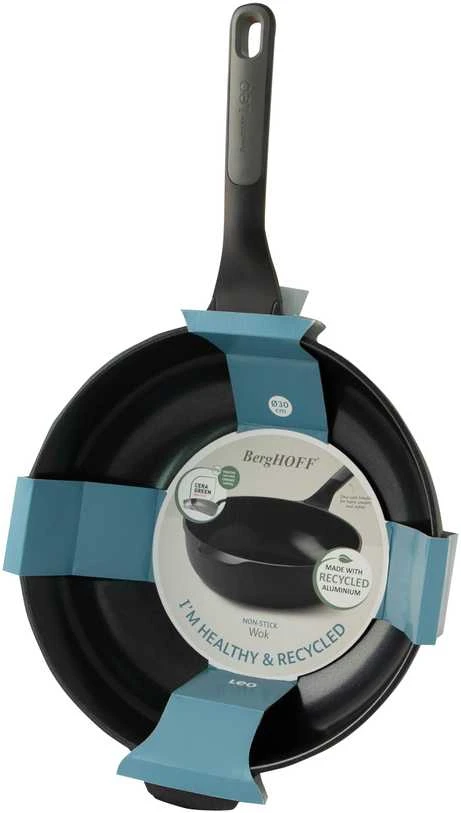 BergHOFF 30 cm wok keptuvė - Stone+ serija, lietas aliuminis su CeraGreen danga ir minkšta rankena