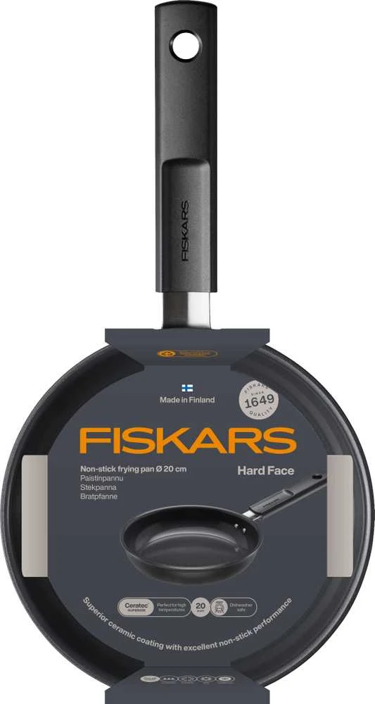 Keptuvė Fiskars Hard face 1075457, 20 cm, aliuminis