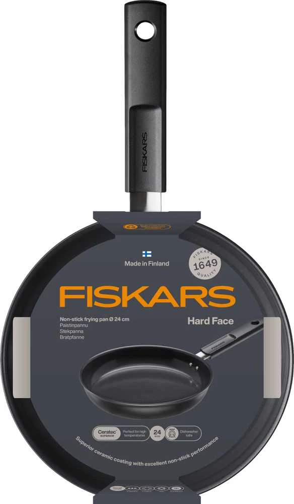 Keptuvė Fiskars Hard face 1075458, 24 cm, aliuminis