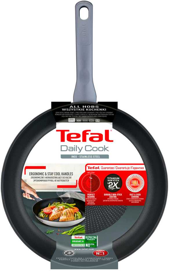 TEFAL | Pan | G7300455 Kasdieninis virėjas | Kepimas | Skersmuo 24 cm | Tinka indukcinei kaitlentei | Fiksuota rankena
