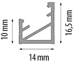 Cezar Kampinis profilis ALU LED juostai 14x16.5mm Sidabrinis 1m