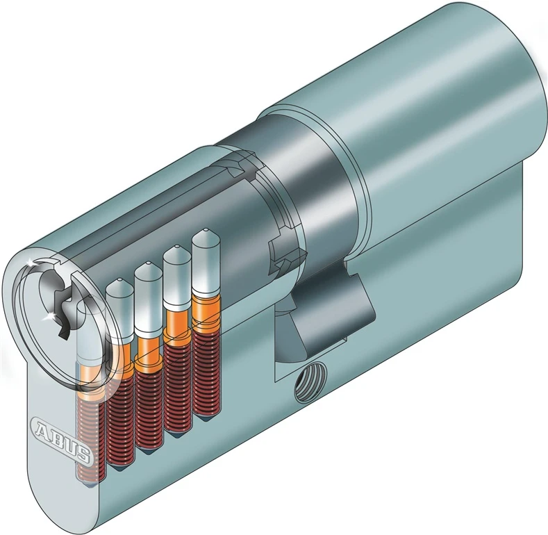 Cilindras Abus E50N, (din) standarto, 40 – 50 mm, pilka