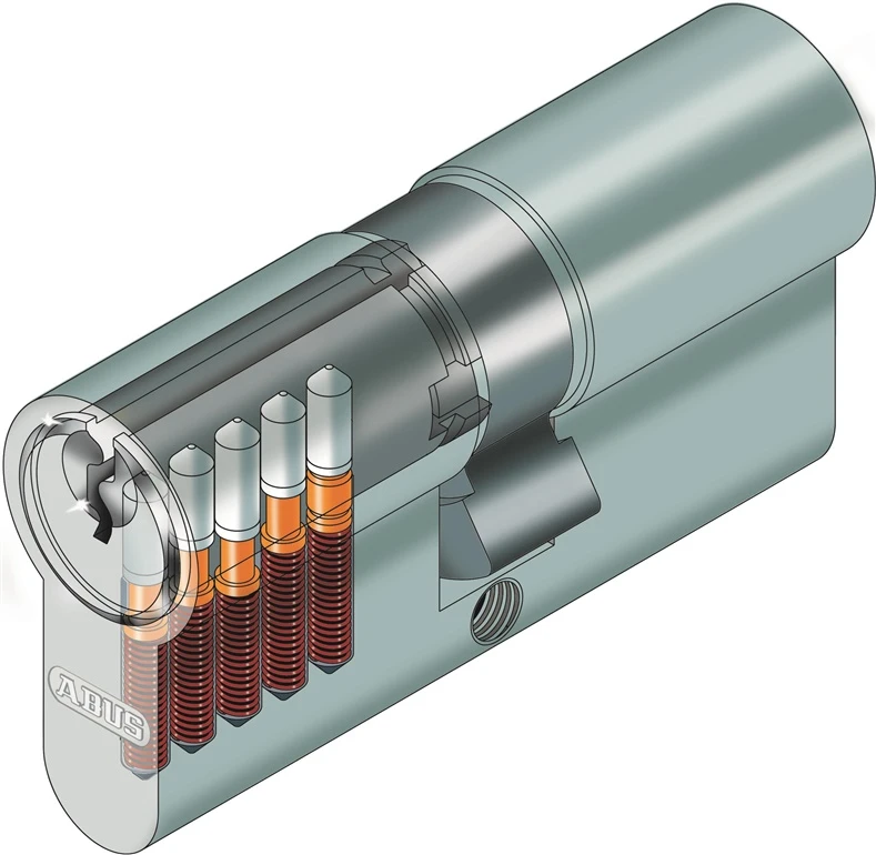 Cilindras Abus E50N, europinio (din) standarto, 45 mm, pilka