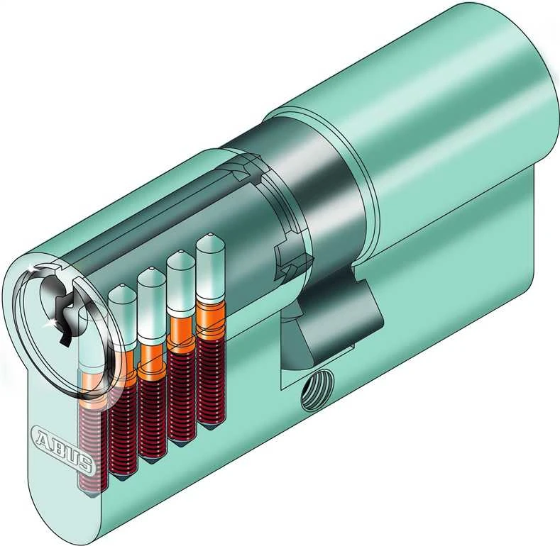 Cilindras Abus E50N, europinio (din) standarto, 30 mm, pilka