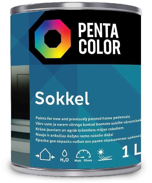 Cokoliniai dažai Pentacolor Sokkel, balta sp., 1 l