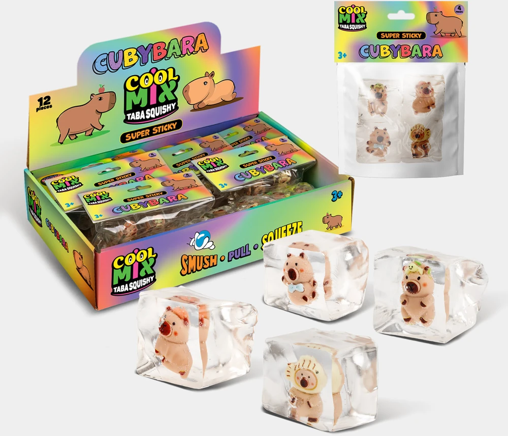 Cool Mix TABA SQUISHY antistresinis žaislas Capibara-Cubybara, 4 vnt.