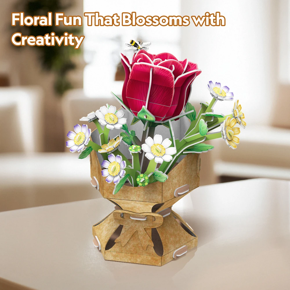 CubicFun 3D dėlionė - Rožių puokštė