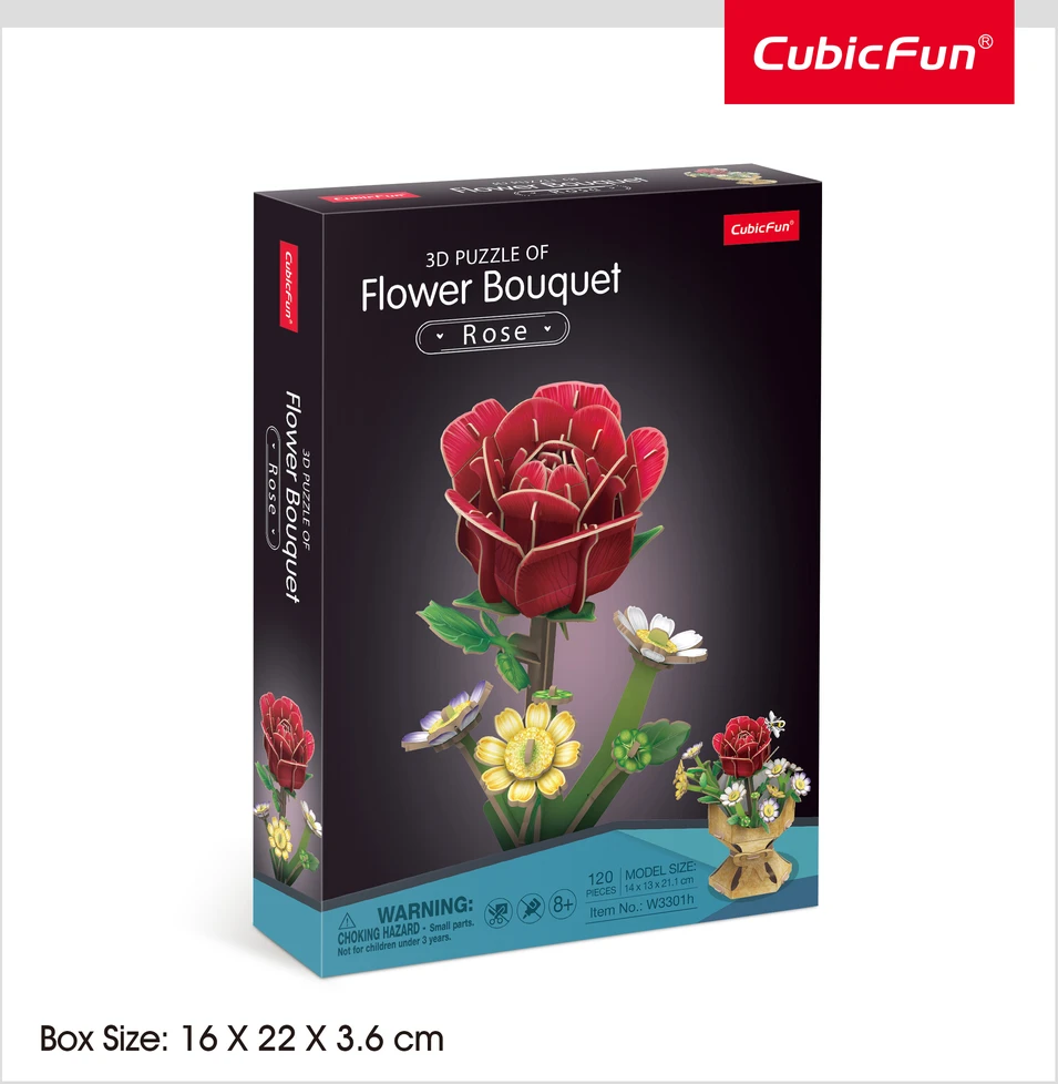 CubicFun 3D dėlionė - Rožių puokštė
