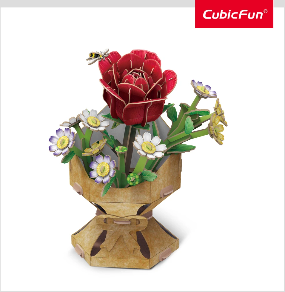CubicFun 3D dėlionė - Rožių puokštė
