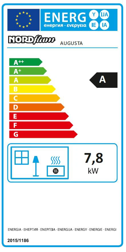 Ketinė krosnelė NORDFLAM AUGUSTA, 7.8 kW