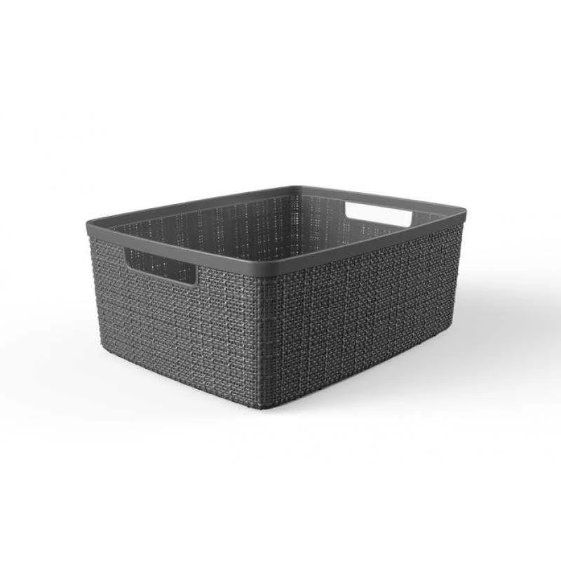 Daiktadėžė CURVER JUTE, 12 l, pilka, 36×28×15 cm