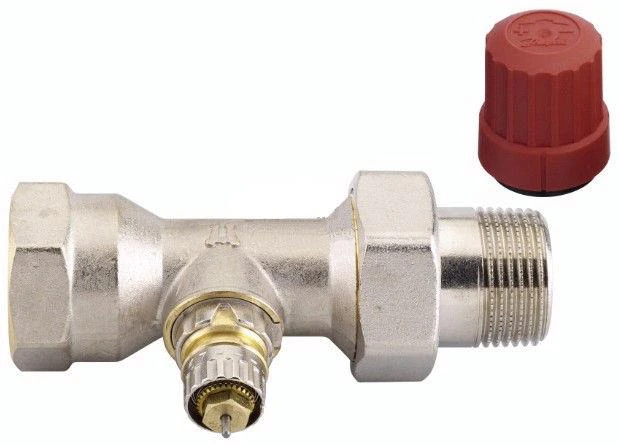 Danfoss Beccc vožtuvas, tiesus/termostatinis, šildymo sistemoms, 1/2 colio – išorinis sriegis, 1/2 colio – vidinis sriegis